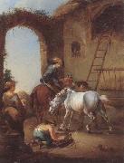 unknow artist Horsemen saddling their horses Spain oil painting artist